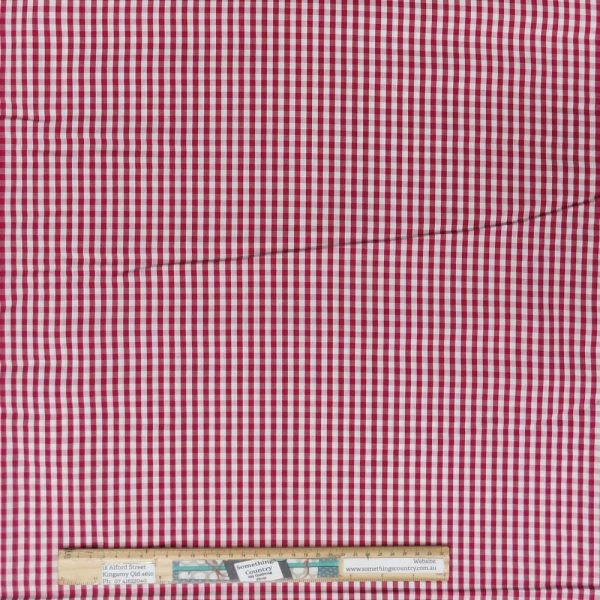 Quilting Patchwork Sewing Fabric 4mm Cherry Red Gingham 145x50cm