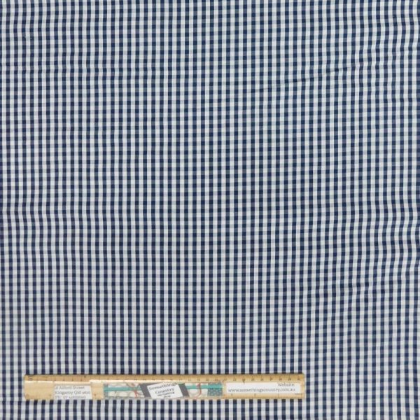 Quilting Patchwork Sewing Fabric 4mm Navy Gingham 145x50cm
