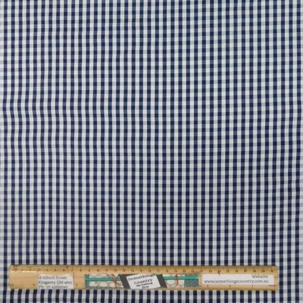 Quilting Patchwork Sewing Fabric 4mm Navy Gingham 145x50cm
