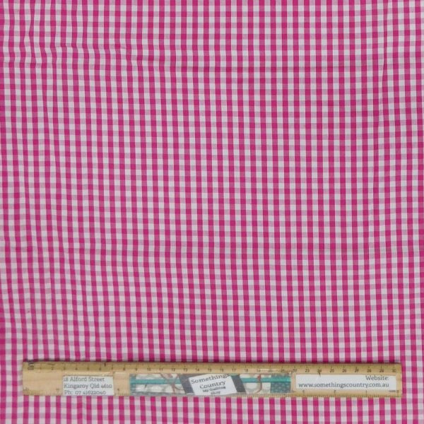 Quilting Patchwork Sewing Fabric 4mm Hot Pink Gingham 145x50cm