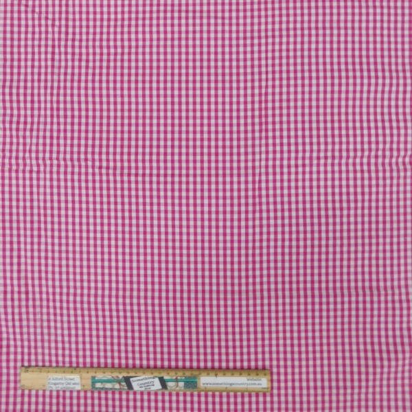 Quilting Patchwork Sewing Fabric 4mm Hot Pink Gingham 145x50cm