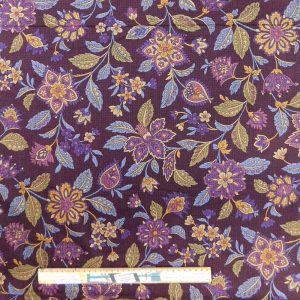 Quilting Patchwork Sewing Fabric Everlasting Purple Plum Flowers 50x55cm FQ