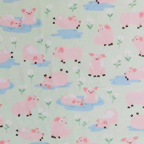 Quilting Patchwork Sewing Fabric Countryside Pigs Allover 50x55cm FQ