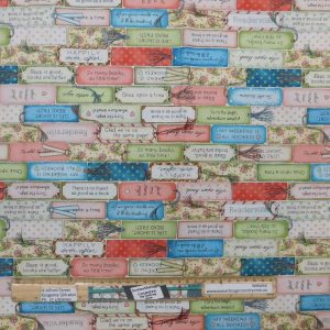 Quilting Patchwork Sewing Fabric Book Lovers Allover 50x55cm FQ