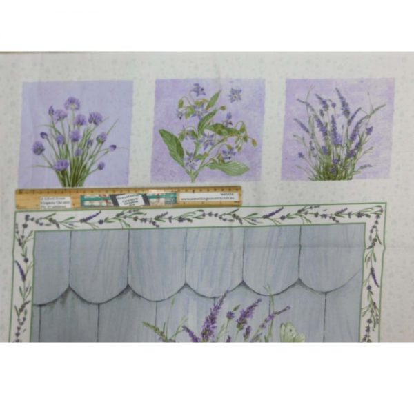 Patchwork Quilting Sewing Fabric Lavender Garden Panel 62x110cm