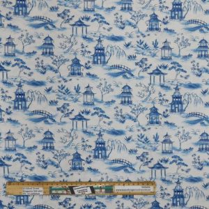 Quilting Patchwork Sewing Fabric Japanese Blue Willow 50x55cm FQ