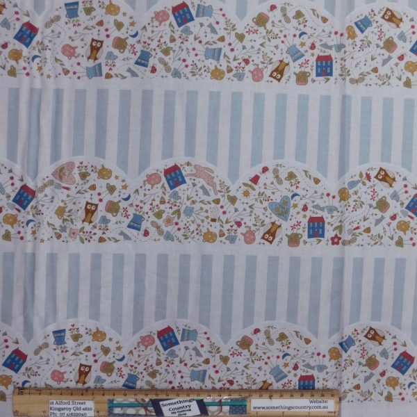 Patchwork Quilting Fabric BOM Owl and Hare Hollow Border 1/2m Cut 50x110cm