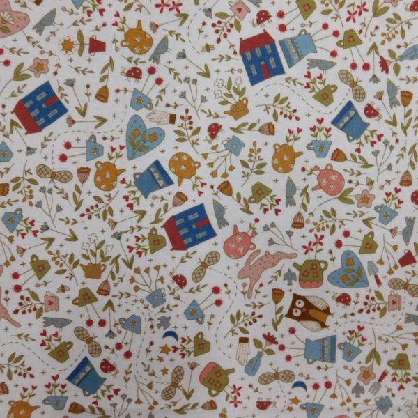 Patchwork Quilting Fabric BOM Owl and Hare Hollow Backing 1/2m Cut 50x147cm