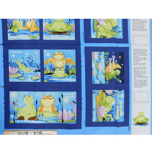 Patchwork Quilting Sewing Fabric Frog Pond Book Panel 91x110cm