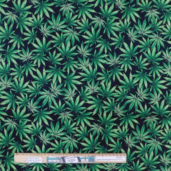 Quilting Patchwork Sewing Fabric Marijuana Leaves Allover 50x55cm FQ