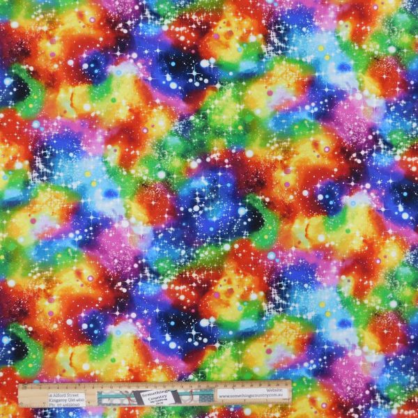 Quilting Patchwork Sewing Fabric Rainbow Explosion 50x55cm FQ