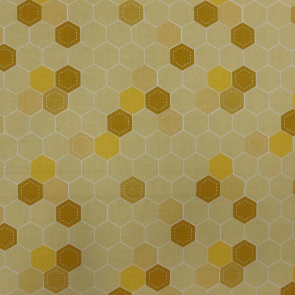 Quilting Patchwork Sewing Fabric Yellow Honey Comb 50x55cm FQ