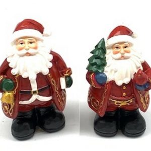 Christmas Santa Clause Resin Ornaments Standing Set of 2