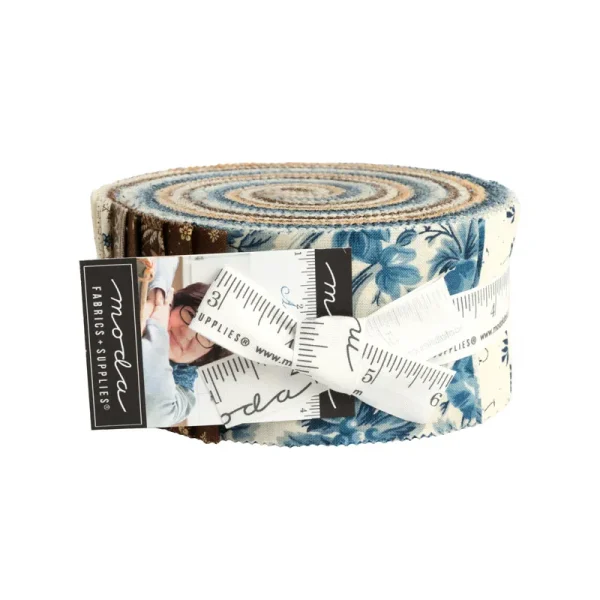 Moda Quilting Jelly Roll Patchwork Amelias Blues 2.5 Inch Fabrics