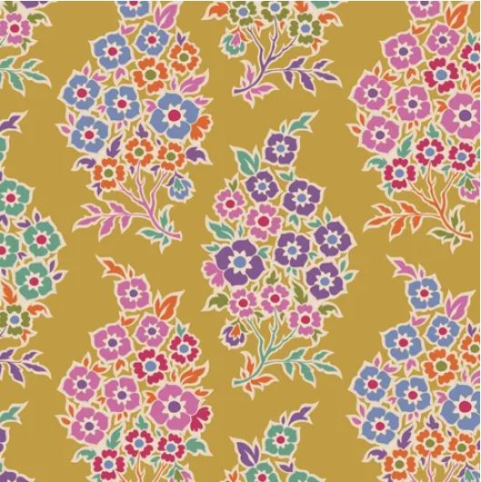 Quilting Fabric TILDA Pie in the Sky Willynilly Mustard 50x55cm FQ