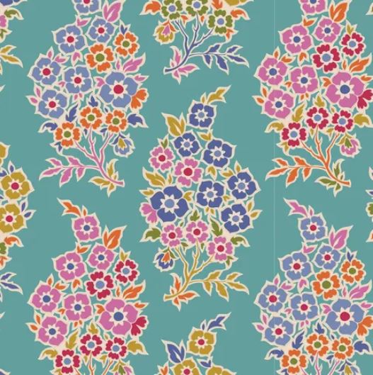 Quilting Fabric TILDA Pie in the Sky Willynilly Teal 50x55cm FQ
