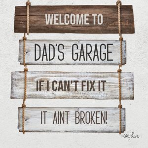 French Country Canvas Print Dads Garage 20x20cm