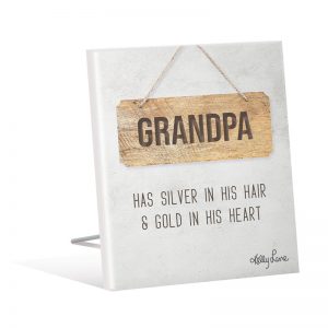 French Country Wooden Fathers Day Grandpa Silver Standing Sign