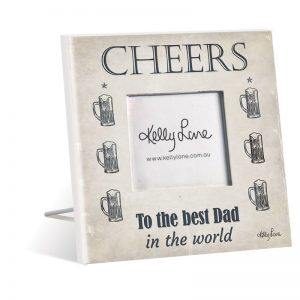 French Country Standing Fathers Day Dad Cheers 4x4inch Photo Frame
