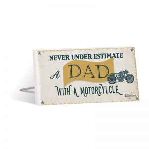 French Country Wooden Fathers Day Dad with Motorcycle Standing Sign