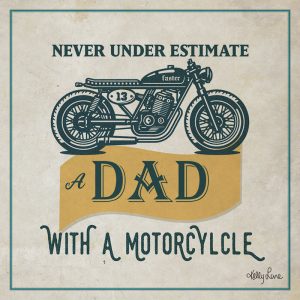 French Country Canvas Print Dads With A Motorcycle 20x20cm