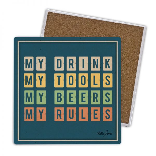 Country Kitchen Ceramic Coasters Fathers Day My Rules Set 4