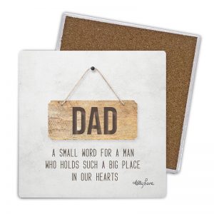Kitchen Ceramic Coasters Fathers Day Dad Small Word Set 4