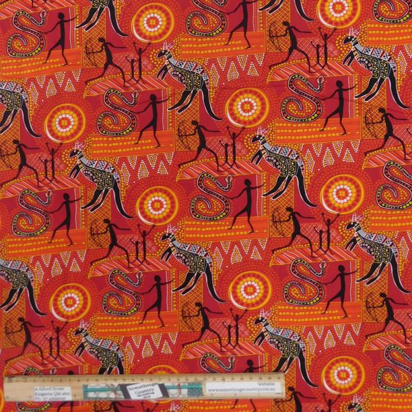Patchwork Quilting Sewing Fabric Aboriginal Kangaroo 50X55cm FQ