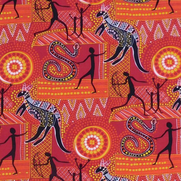 Patchwork Quilting Sewing Fabric Aboriginal Kangaroo 50X55cm FQ