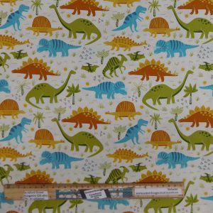 Quilting Patchwork Sewing Fabric Dinosaur Roar 50x55cm FQ