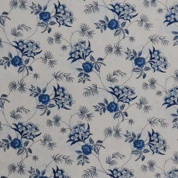 Quilting Patchwork Sewing Fabric Amelias Blues Floral 50x55cm FQ