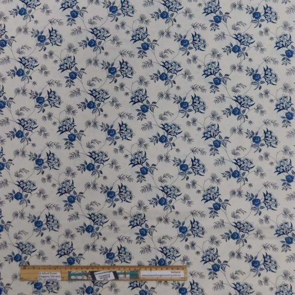 Quilting Patchwork Sewing Fabric Amelias Blues Floral 50x55cm FQ
