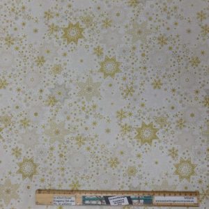 Quilting Patchwork Sewing Fabric Xmas Star Sprinkle Cream 50x55cm FQ