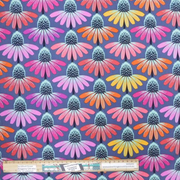 Quilting Patchwork Sewing Fabric Echinacea Glow Floral 50x55cm FQ