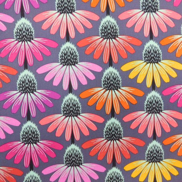 Quilting Patchwork Sewing Fabric Echinacea Glow Floral 50x55cm FQ