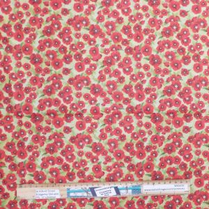 Quilting Patchwork Sewing Fabric Packed Poppies 50x55cm FQ