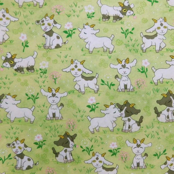 Quilting Patchwork Sewing Fabric Little Goats 50x55cm FQ