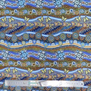 Quilting Patchwork Sewing Fabric Pannotia Rivers Blue 50x55cm FQ