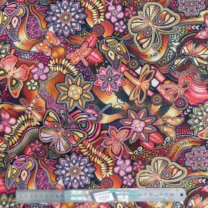 Quilting Patchwork Sewing Fabric Pannotia Butterfly Brown 50x55cm FQ