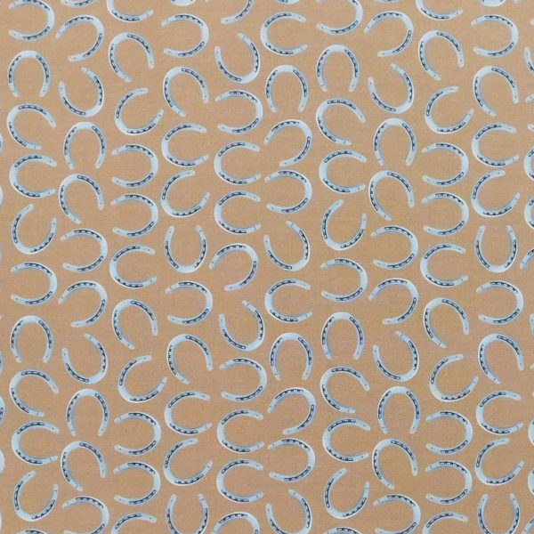 Quilting Patchwork Sewing Fabric Saddle Up Horseshoes 50x55cm FQ