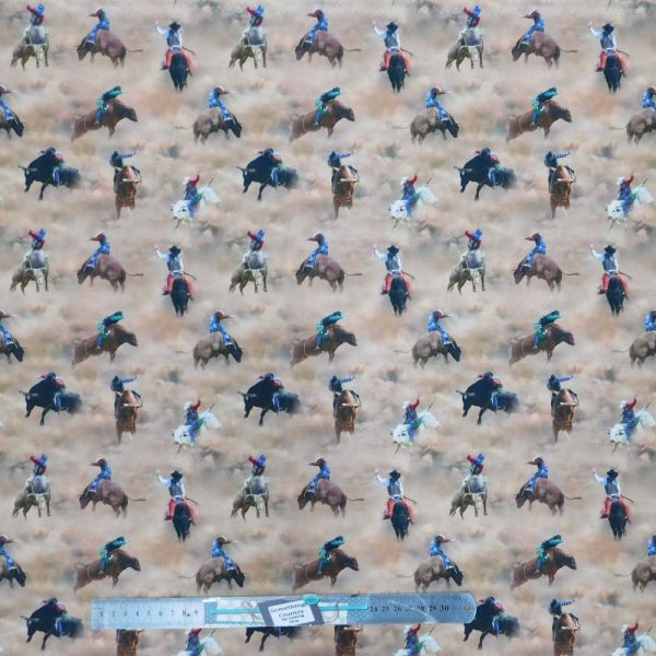 Quilting Patchwork Sewing Fabric Rodeo Horse Riding 50x55cm FQ