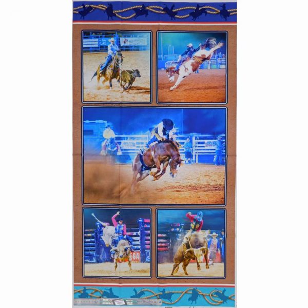 Patchwork Quilting Fabric Rip Roaring Rodeo Panel 62x110cm