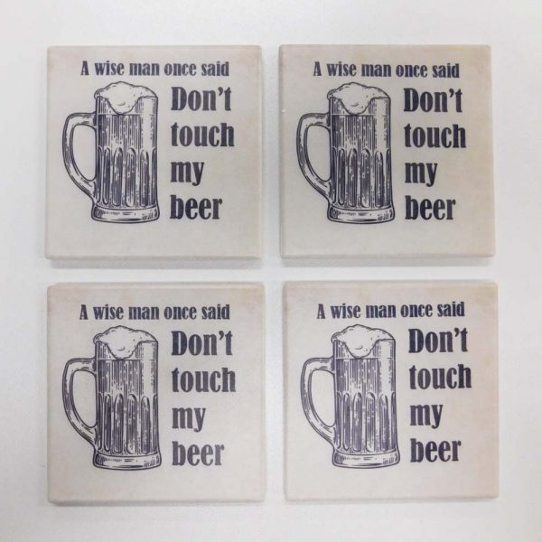 Country Kitchen Ceramic Coasters Fathers Day Beer Set 4