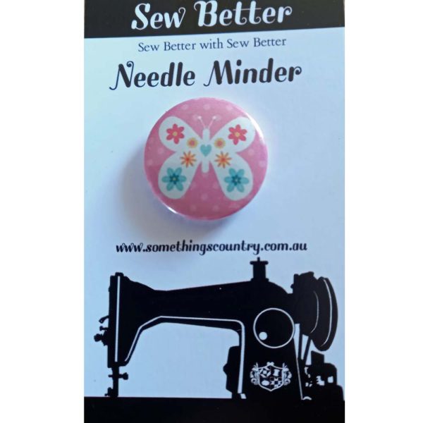 Sew Better Cross Stitch Needle Minder Keeper Flower Butterfly Magnet