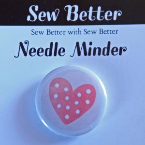 Sew Better Cross Stitch Needle Minder Keeper Pink Spotted Heart Magnet