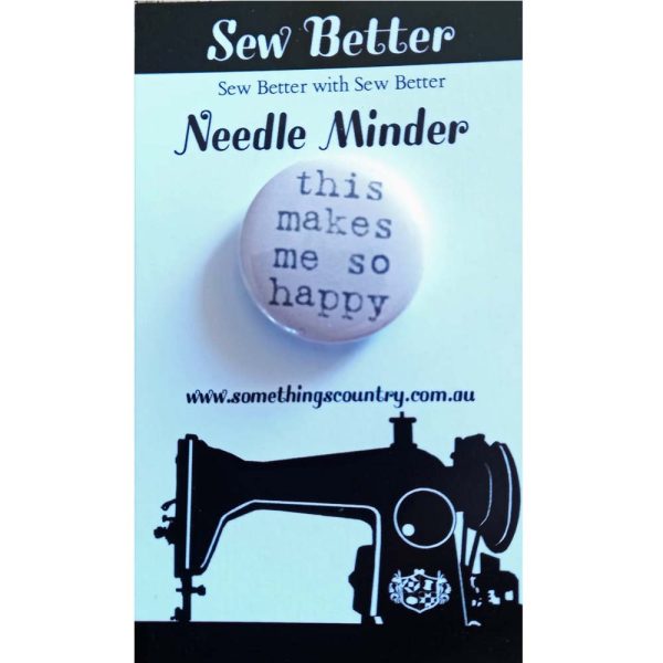 Sew Better Cross Stitch Needle Minder Keeper Makes Me So Happy Magnet