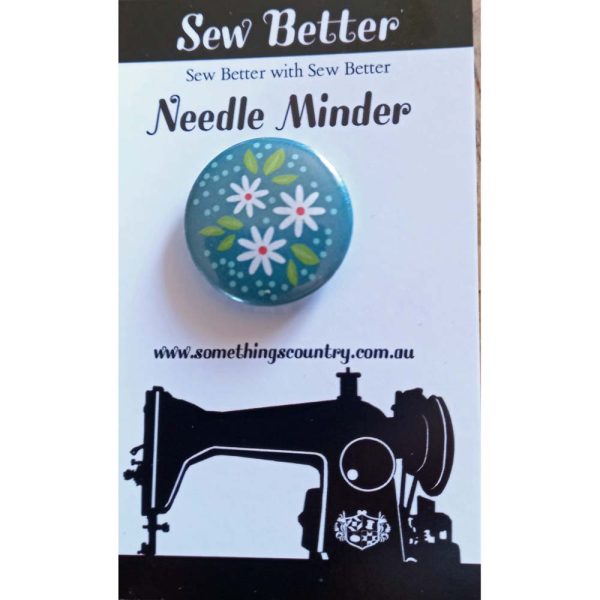 Sew Better Cross Stitch Needle Minder Keeper White Daisies Magnet