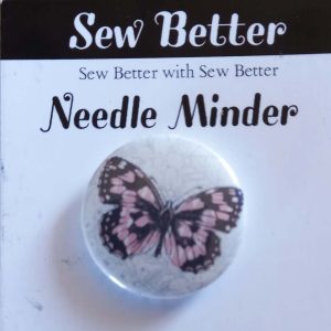 Sew Better Cross Stitch Needle Minder Keeper Pink Butterfly Magnet