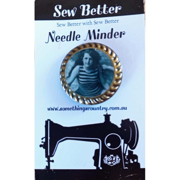 Sew Better Cross Stitch Needle Minder Keeper Girl Stripe Top Magnet
