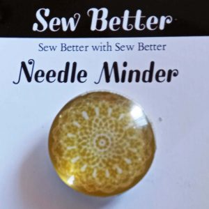 Sew Better Cross Stitch Needle Minder Keeper Gold Mandala Magnet